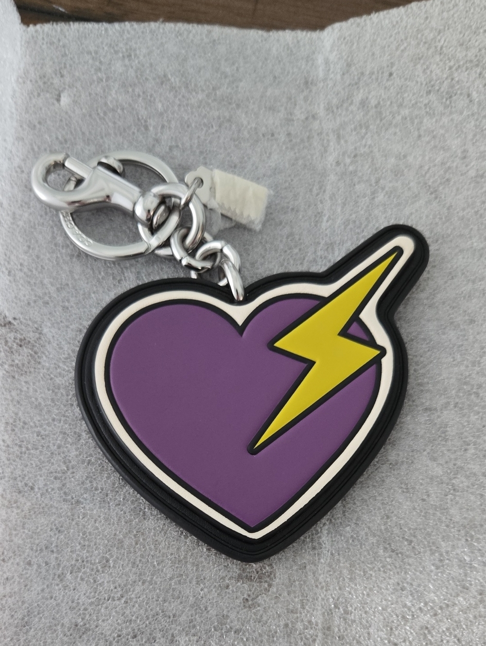 COACH Heart Bolt Keychain with Coach Dust Bag